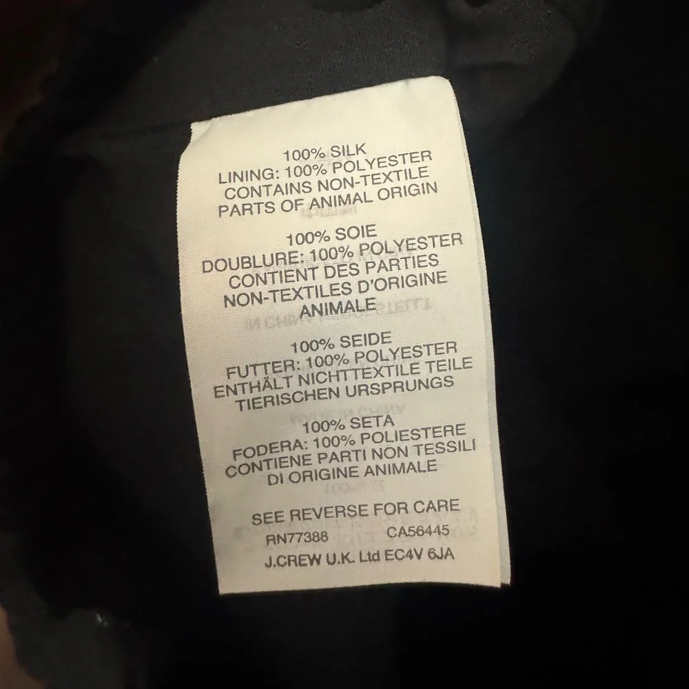J. CREW COLLECTION Silk Cap Sleeve Jumpsuit Black Size 10